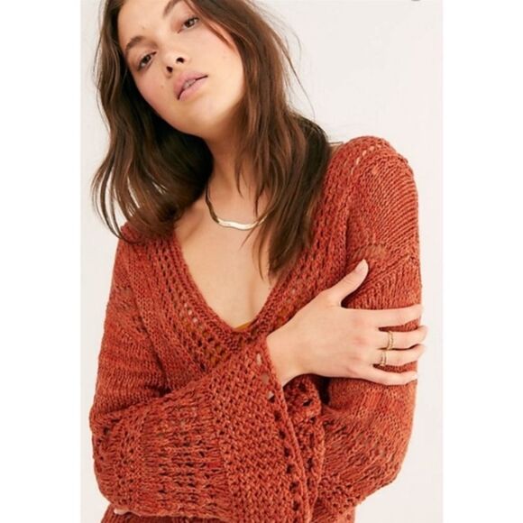 Free People Constellation Crochet Fringe Tunic Mars Dust - Picture 2 of 3